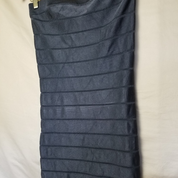 French Connection Charcoal Gray Strapless Bandage Dress Bodycon Size 8 - Picture 3 of 10